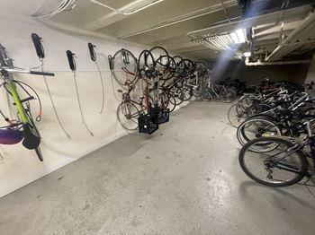 Bike storage at uptown apartments for rent